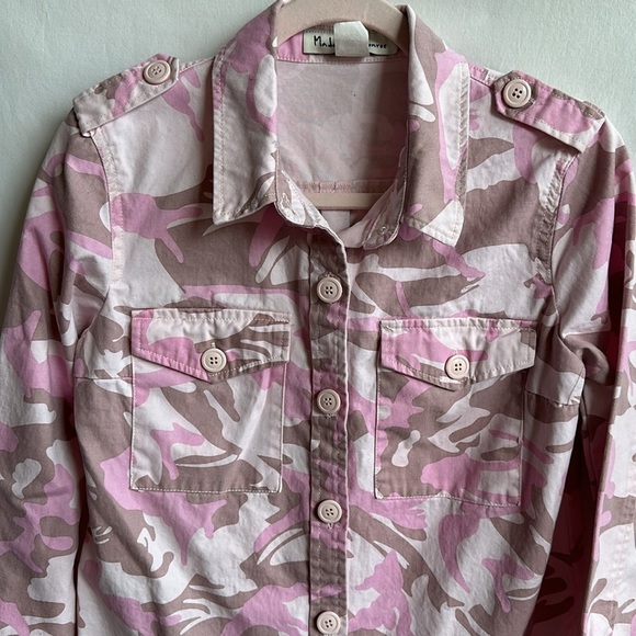 Madeline & Monroe pink, cream, and tan camo jacket, size S - Picture 2 of 8